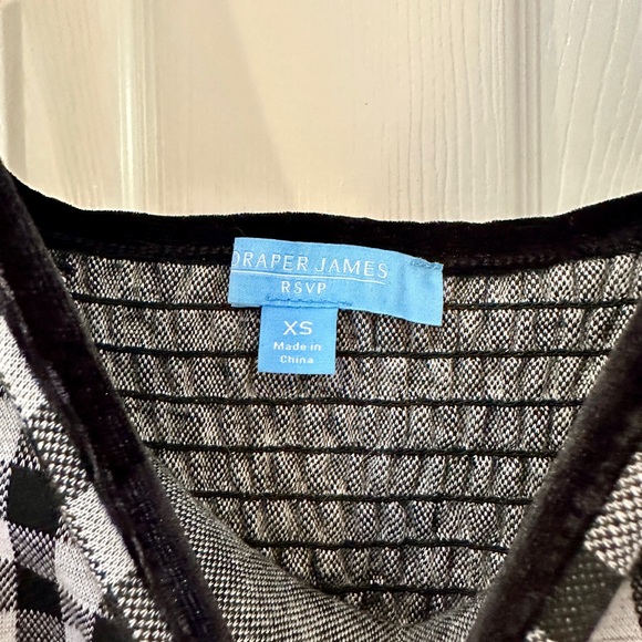 NWOT Draper James sleeveless RSVP midi dress black and cream. Size xs - Picture 2 of 8